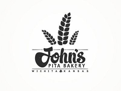 Johns Pita Bakery...the final version bakery hand drawn hand written lettering logo pita typography wheat wichita