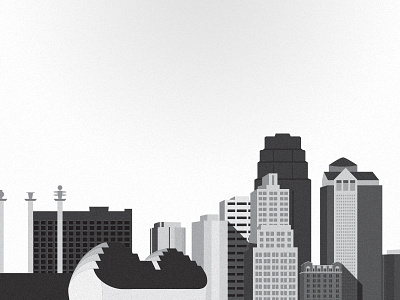 Kansas City Skyline buildings bw city illustration kansas city skyline vector