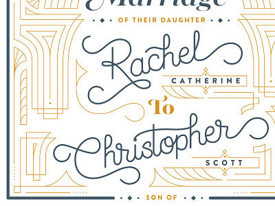 Rachel + Chris WIP cont'd art deco beziers curves design lettering type typography wedding