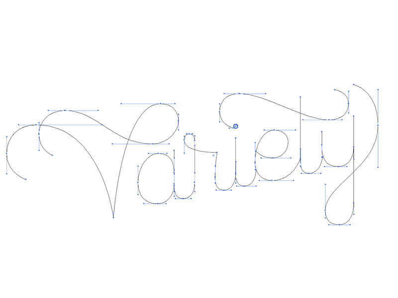 Variety beziers curves design lettering type typography