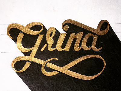 Grind gold handrawn lettering type typography