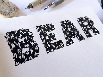 BEAR bear furry handrawn letters type typography