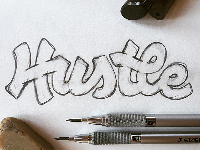 Hustle Sketch handlettering hustle lettering ligatures sketch type