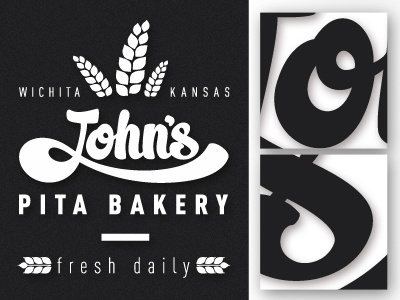 John's + tagline branding clean handdrawn identity johns pita lettering simply swash typography wheat