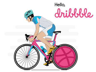 Dribbble Debut Shot cyclist debut shot dribbble first illustration racing bicycle