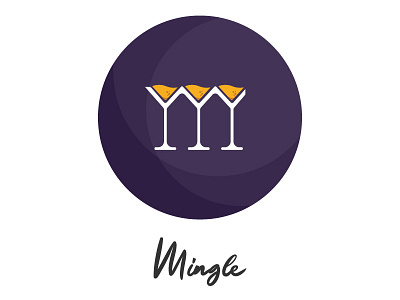 Mingle app app icon cocktail drink logo social app typography ui