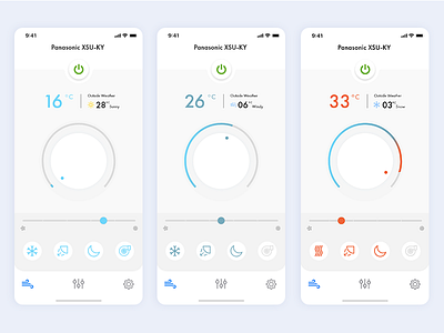 Thermostat App action adobexd airconditioner app autoanimate design gradientplay iphonex ui uidesign ux uxdesign