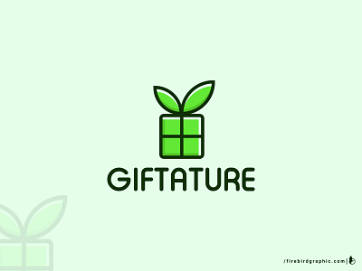 GIFTATURE (GIFT + NATURE) branded logo branding firebirdgraphic gift gift and nature gift logo gift logo design giftature giftnature giftshop green leaf logo leaf logo logo logo design minimalist logo monochrome logo nature nature logo nature logo design plant logo