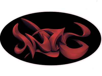 Hell Red 3d design illustration logo typography