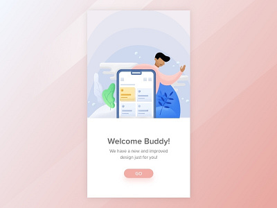Welcome Buddy app design illustration art mobile
