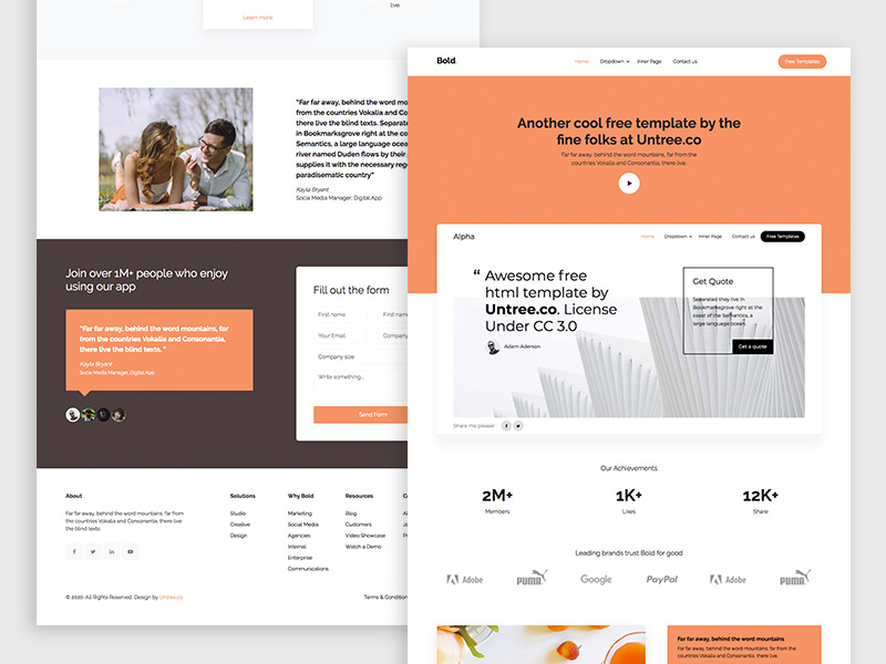 Bold Free HTML5 Bootstrap 4 Template by Joefrey Mahusay on Dribbble