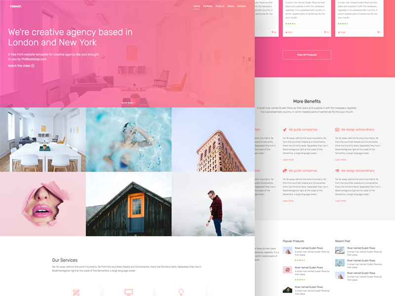 Probootstrap Format (Free HTML) by Joefrey Mahusay on Dribbble