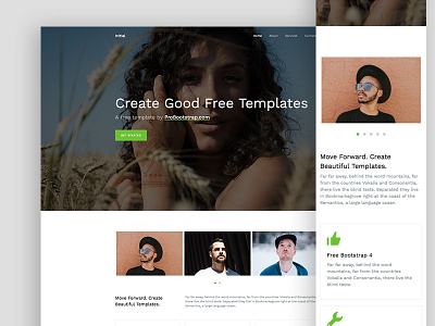 Probootstrap Initial (Free HTML) bootstrap creative design freebie template ui user interface ux