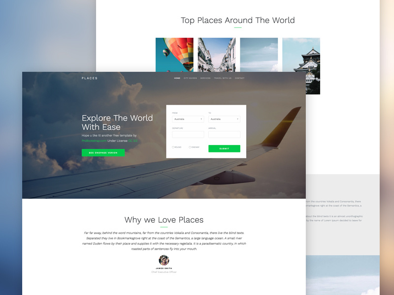 Probootstrap Places (Free HTML) free html free template bootstrap 4 bootstrap freebie design ux ui