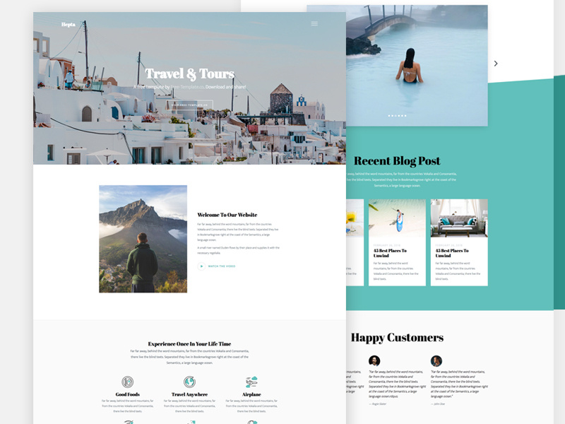 Hepta Free Website Template by Free-Template.co css3 html bootstrap template ux ui free freebie