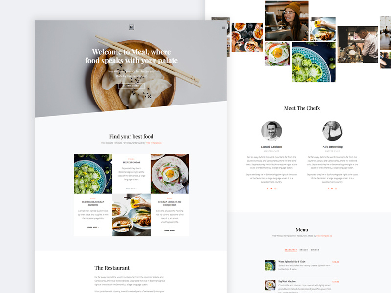 Meal Free Website Template by Free-Template.co by Joefrey Mahusay on ...