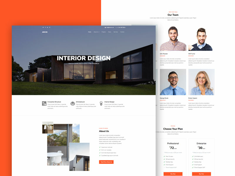 Archs Onepage Free Website Template by Free-Template.co bootstrap 4 html free template bootstrap design ux ui