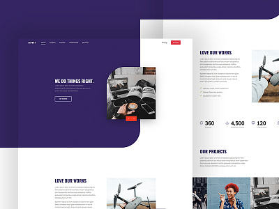 Expert One Page Free Website Template by Free-Template.co design free template free templates template ui website