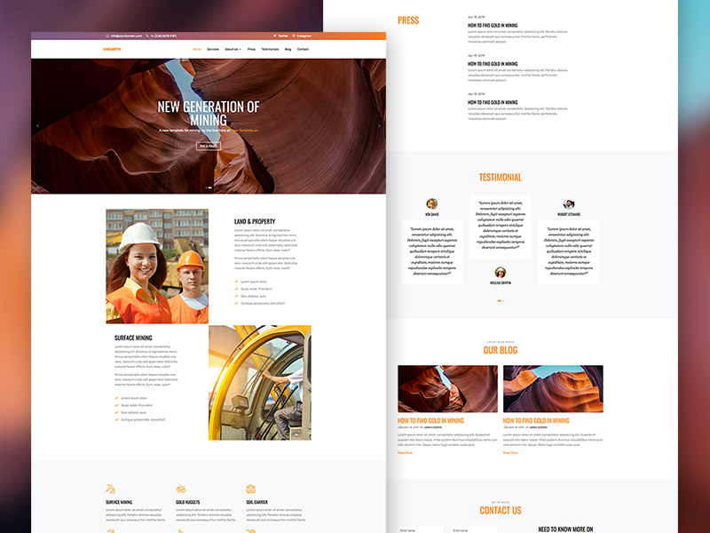 Unearth Free Bootstrap 4 Website Template by Free-Template.co ui ux bootstrap4 free bootstrap free html onepage