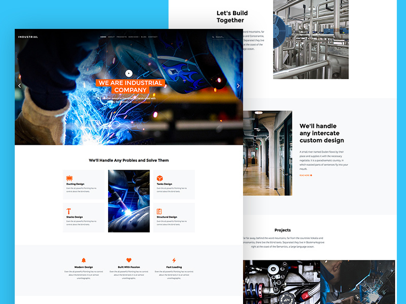 Industrial Free Website Template for Industrial Websites construction industrial freebie html free template bootstrap 4 design ux ui