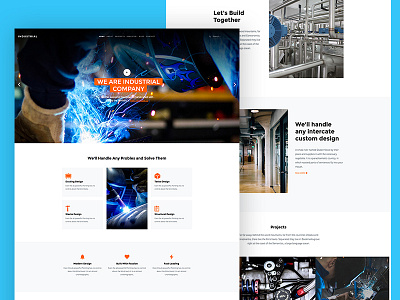 Industrial Free Website Template for Industrial Websites bootstrap 4 construction design free template freebie html industrial ui ux