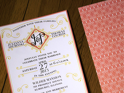 Julianna & Thomas Wedding Invite calligraphy hand lettering pattern typography wedding