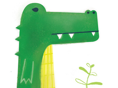 Hippo Hop Print 2 alligator character illustration jungle mod