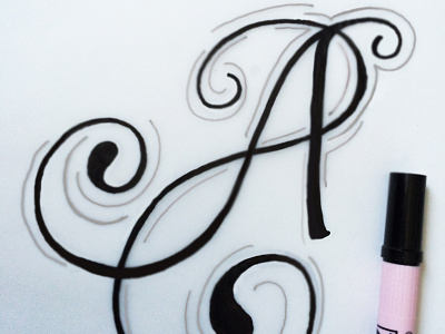 "A" a calligraphy font hand lettering lettering letters sketch type typography