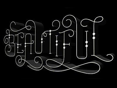 BEAUTIFUL typography 3d calligraphy hand lettering script shadow type typography