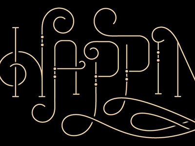 Curly Script "Happiness"