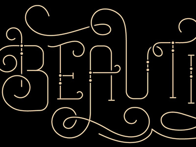 Curly Script "Beautiful" calligraphy hand lettering illustration lettering licensing script type typography