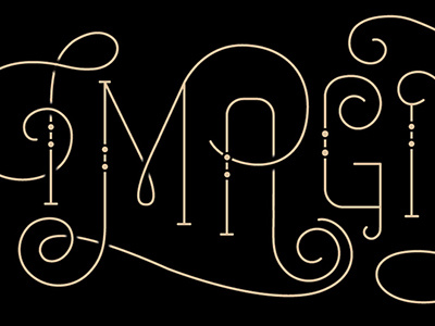 Curly Script "Imagine" calligraphy hand lettering illustration lettering licensing script type typography