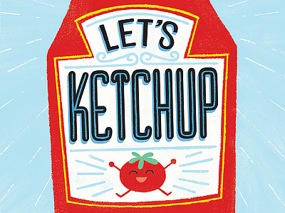 Let's Ketchup greeting card greeting card hand lettering ketchup lettering funny stationery tomato typography