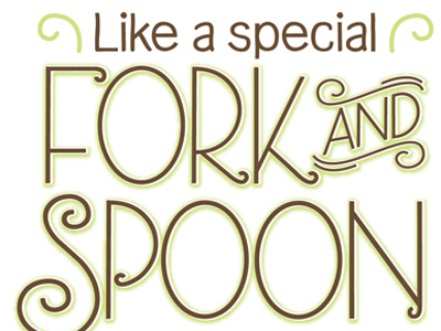 Fork and Spoon calligraphy hand lettering ornamental texture typography