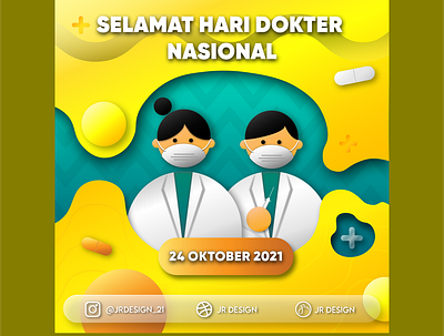 Hari Dokter Nasional design doctor day graphic design illustration instagram typography vector