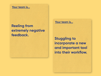 team.io - situations cards graphic design product design typography