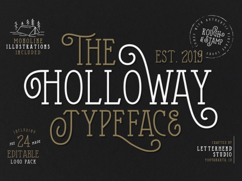 The Holloway Typeface animation app branding design display display font font graphic design illustration logo motion graphics typeface typography ui vector vintage web