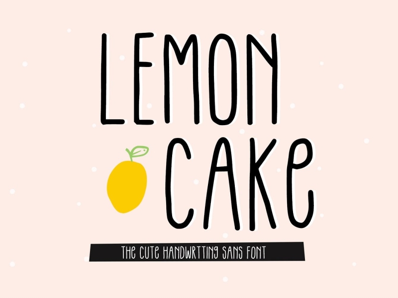 Lemon Cake - Cute Handwriting Font app birthday branding brew cake cute design font graphic design illustration lemon lettering logo typography ui ux vector