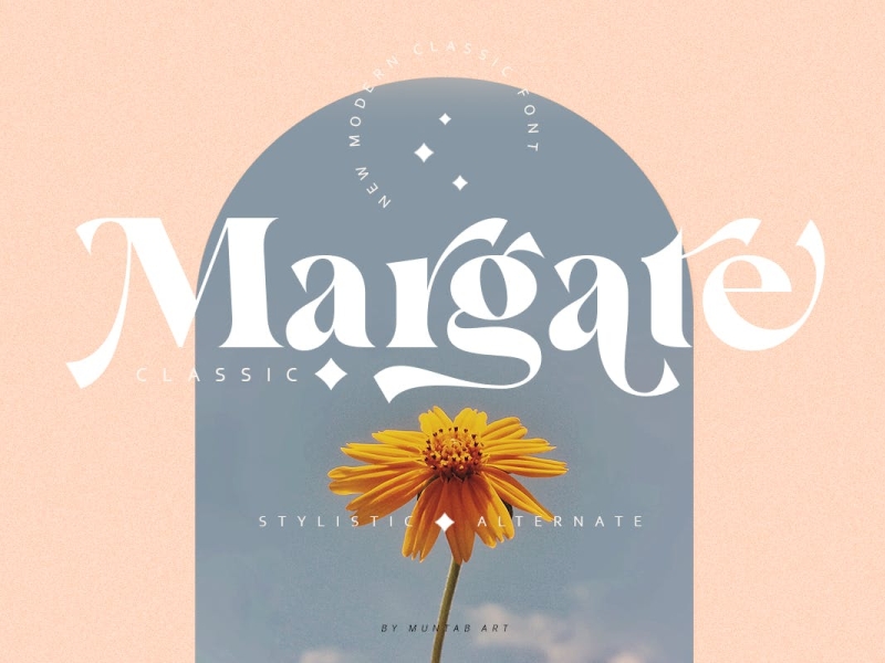 Margate | Modern Classic Font 3d animation app badges branding classic design font graphic design illustration logo modern motion graphics typography ui ux vector web design