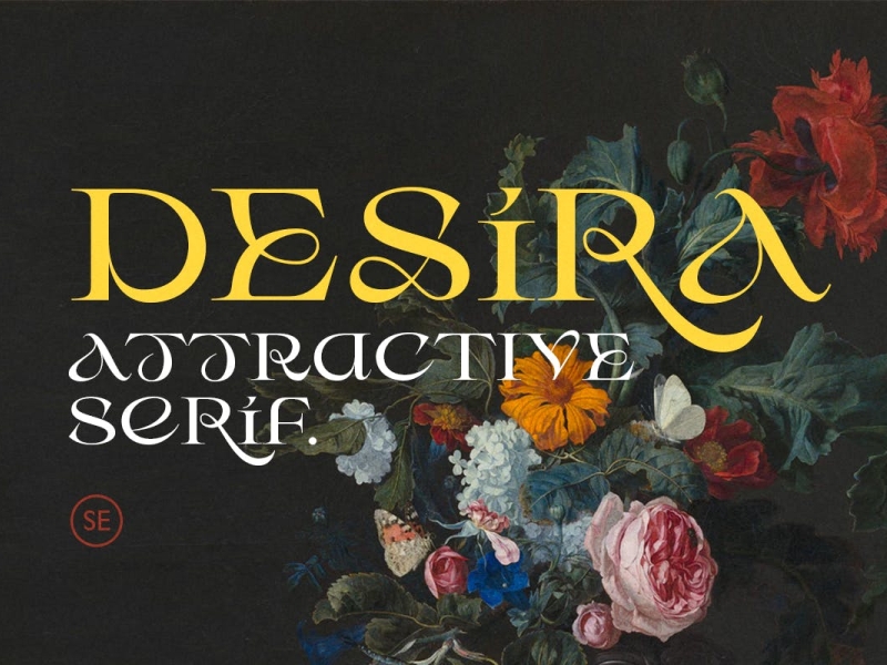 Desira - Attractive Serif Font 3d animation app branding design display display font elegant font graphic design illustration logo modern motion graphics serif serif font typography ui ux vector