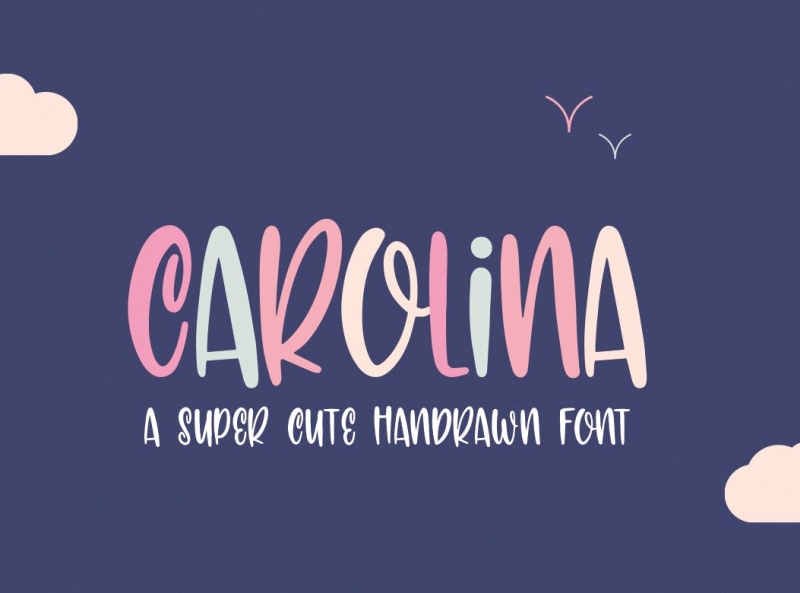 Carolina Font app branding bright carolina curly design display font graphic design handdrawn handwritten illustration logo summer typography ui ux vector
