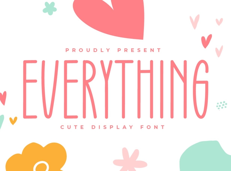 Everything - Cute Display Font app branding cute design display display font font graphic design illustration logo typography ui ux vector