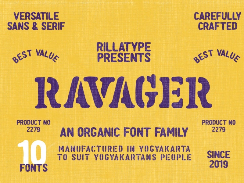 Ravager Vintage Organic Typeface app branding design display font graphic design illustration logo organic type typeface typography ui ux vector vintage