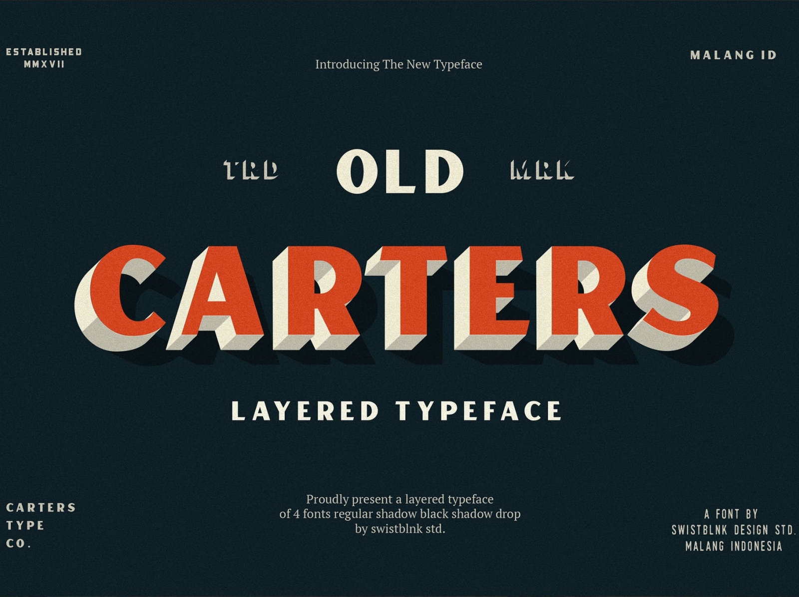 Carter Layered Vintage Font app branding design display display font font graphic design illustration layered logo retro typography ui ux vector vintage