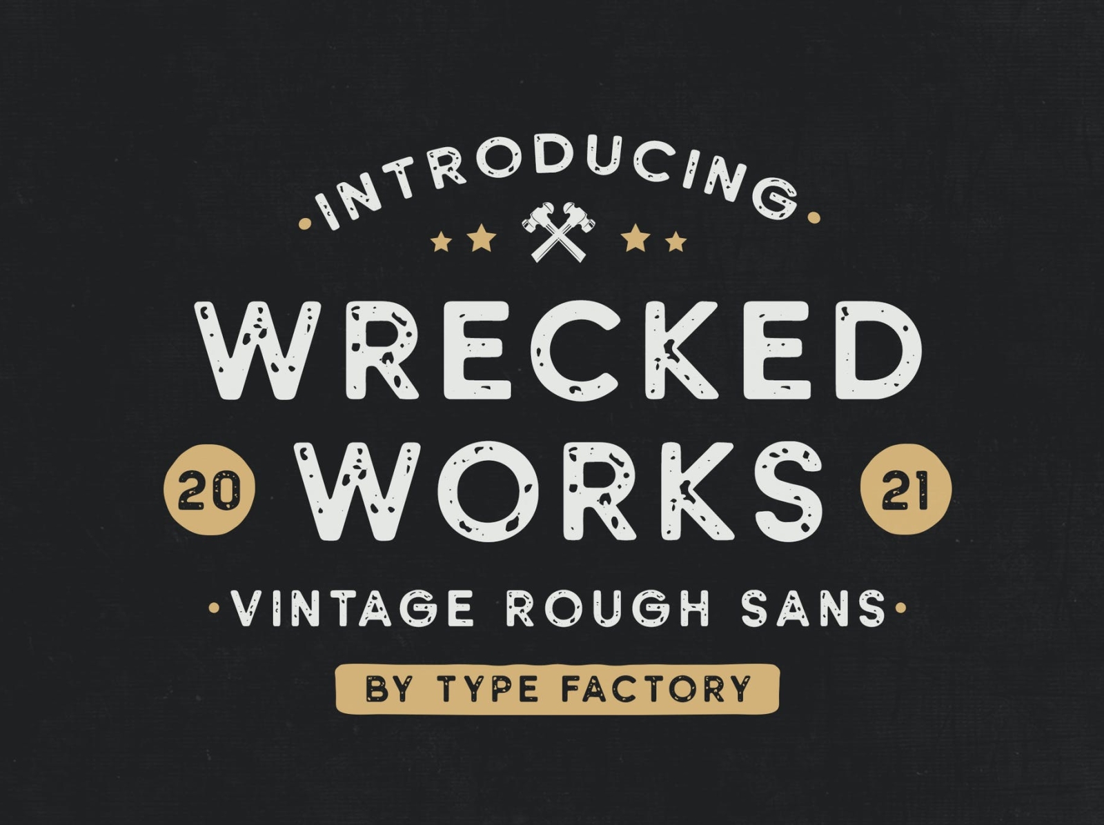 Wrecked Works Vintage Font app branding design display font graphic design illustration logo retro rough sans serif typeface typography ui ux vector vintage