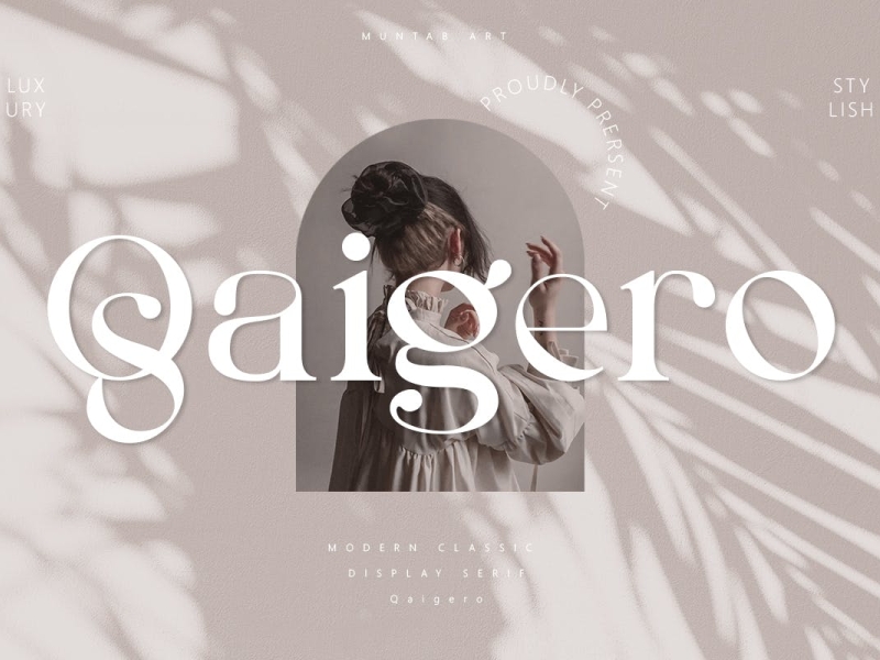 Qaigero Modern Serif app branding design display font graphic design illustration logo modern serif typography ui ux vector