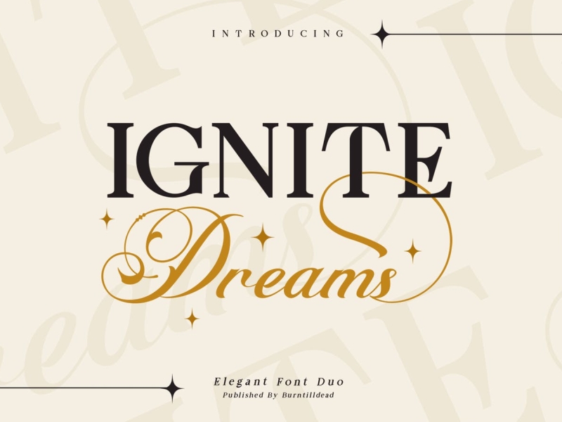 Ignitt Dreams Display Font app branding design display elegant fashion feminine font graphic design illustration logo mysterious serif typeface typography ui ux vector