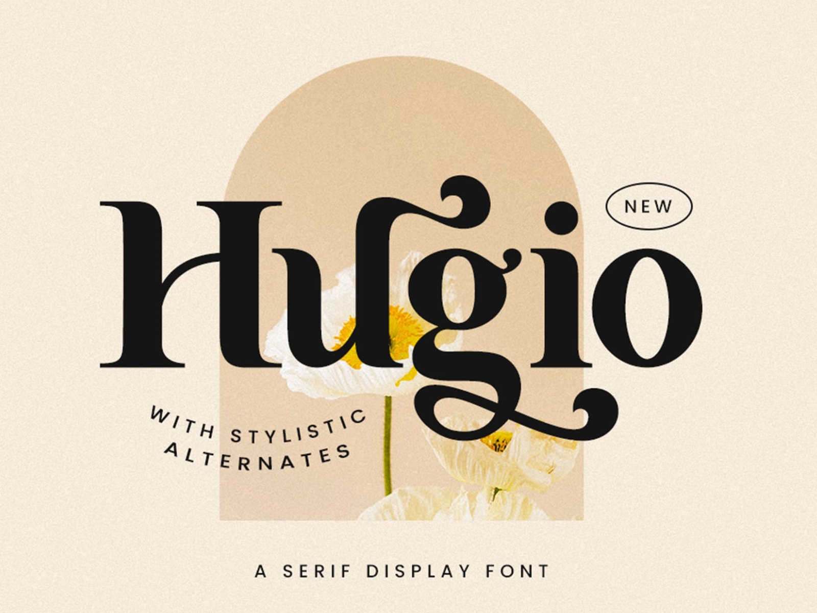 Hugio Display Font app branding design display elegant font graphic design illustration logo luxury serif typeface typography ui ux vector