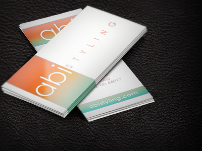 Abi Styling Concept abi styling business card orange seafoam ombre salon