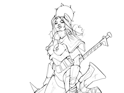 LineArt step of my fan art 2dart adobephotoshop concept conceptart fantasy illustration photoshop